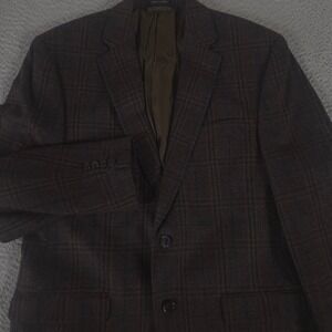 Men's Brown Plaid Blazer - Classic Tailored Jacket